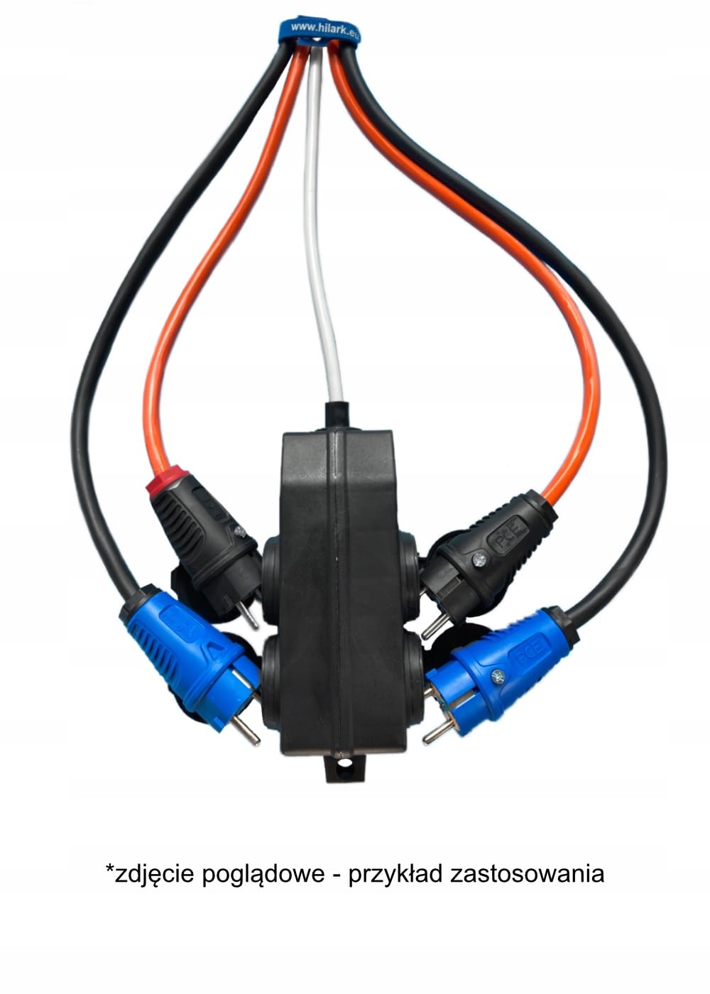 Hilark Cable Tech Rallonge en Caoutchouc H07RN-F 3x2,5mm² répartiteur Noir 15m