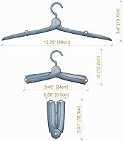 Vista 3 de Perchas de viaje plegables plegables de plástico, perchas portátiles antideslizantes para ropa sucia, automóvil, camping, perchas grises, secado