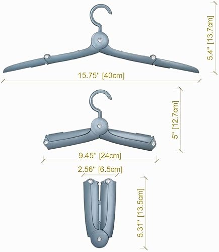 Miniatura 3 de Perchas de viaje plegables plegables de plástico, perchas portátiles antideslizantes para ropa sucia, automóvil, camping, perchas grises, secado