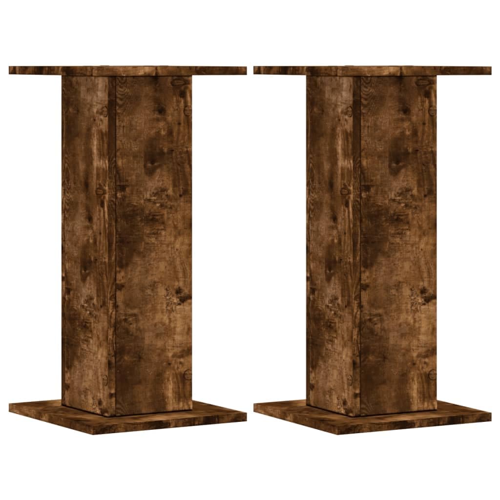 Vidaxl Smoked Oak Plant Stands 2 Pcs 30X30x60 Cm Engineered Wood