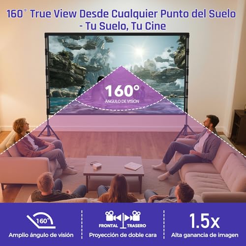 Pantalla de proyección con trípode 120 pulgadas exterior e interior 16:9 LEORFI 4