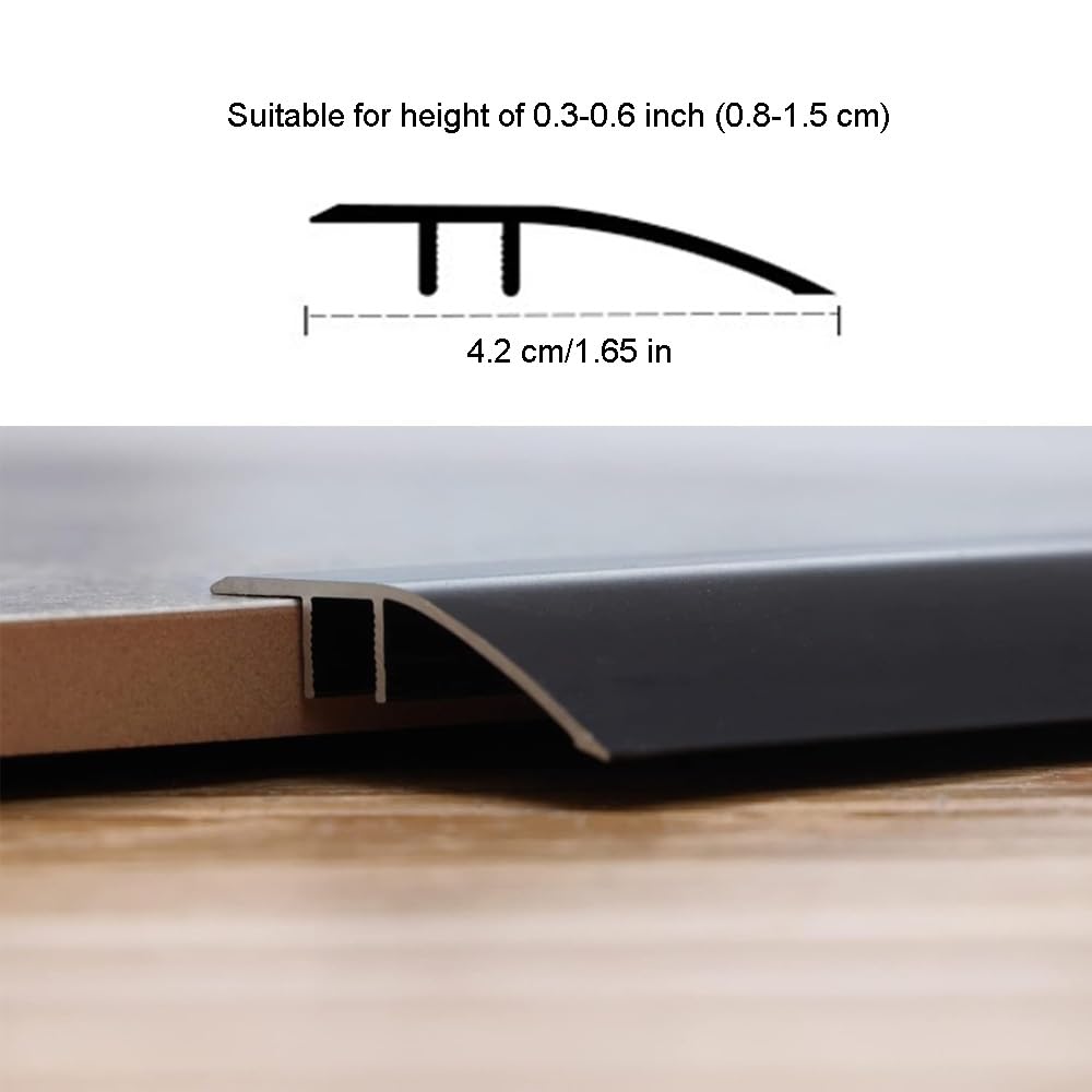 Listwa przejściowa podłogowa Metalowy próg drzwi do wykładziny podłogowej Listwa przejściowa do płytek podjazdowych z laminatu(Red,150cm(60in))