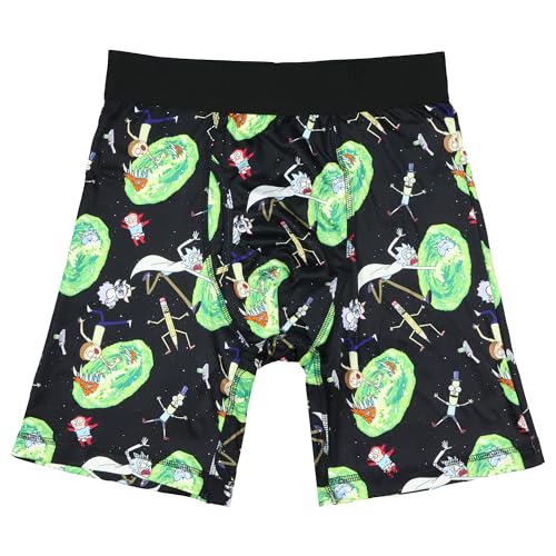 INTIMO Adult Swim Rick And Morty Boxer Briefs Men's Space Portals Tight Fit Underwear