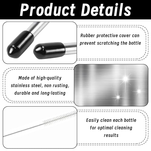 8stüCk GeschirrspüLer Flaschenhalter,Flaschenhalter SpüLmaschine,Rostfrei FüR SpüLmaschine FlaschenköRbe Mit ReinigungsbüRste,Passend FüR Sodastream Flaschenhalter,Normaler GeschirrspüLer-Geschirrkorb