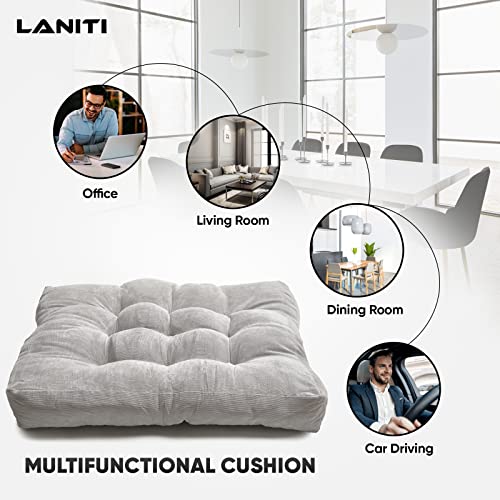 Tufted Extra Large Floor Pillows Seating For Adults, Soft 24" X 24" Floor Cushions For Adults Casual Square Meditation Cushion Cozy Pad, Sitting On Floor Or Chair Pad For Kids Floor Cushion (Grey) #TOP5