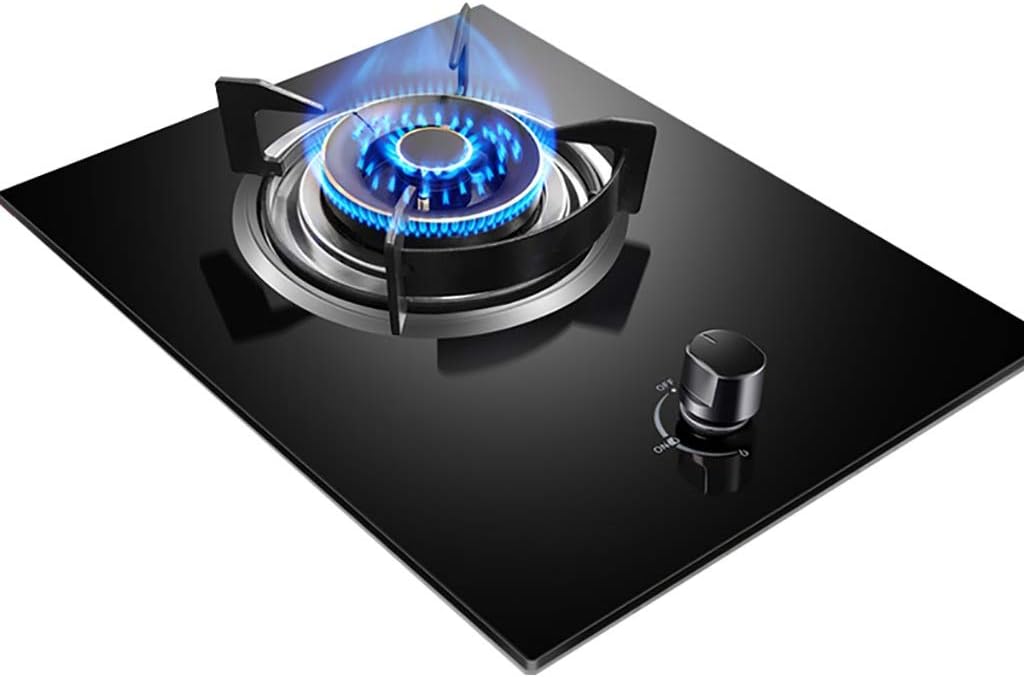 Upgrade Gas Stove Desktop/Embedded Single Cooker Gas Cooktop 4.5KW LPG/NG Dual Fuel Stove Gas Stove Crystal Glass Plate Easy to Clean [Energy Class A] (Color : A Size : LPG) (A LPG)