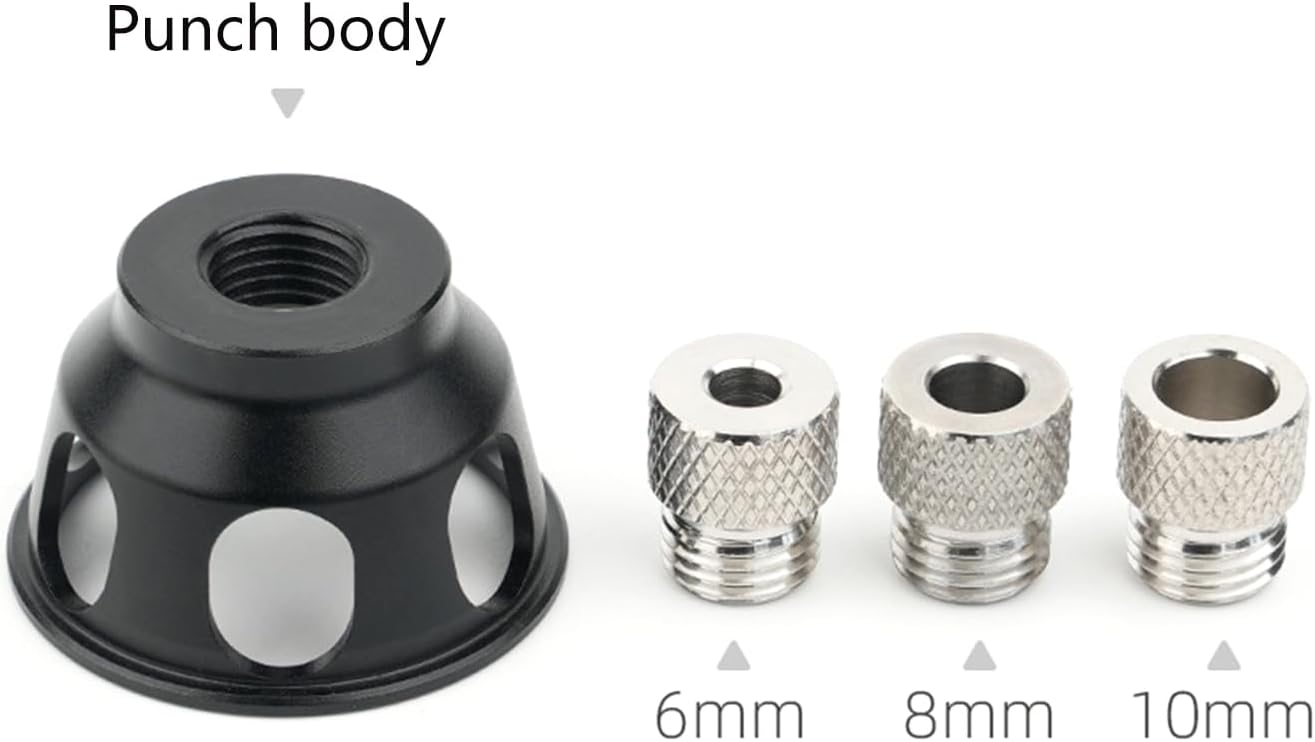 Carpentry Hole Puncher Tool Sturdy Drill Guide Locator with Stainless Steel Drill Sleeve for Versatile Wood Types