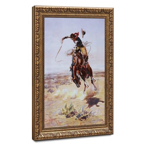 Impression sur toile A Bad Hoss de Charles M. Russell 30x45cm