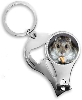 Hamster Animal Rat Pet Cute Eat Nail Nipper Ring Key Chain Bottle Opener Clipper