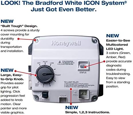 Bradford White Natural Gas Control Valve Water Heater 2" Icon 2.0 OEM Universal Replacement Residential System 415-52907-02 4155290702 Replaces Icon 1.0 2394746302 239-47463-02