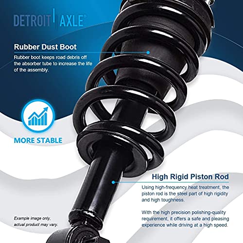 Image of Detroit Axle - Front 10pc Suspension Kit for Chevy Avalanche Tahoe Suburban GMC Sierra Yukon XL 1500 Cadillac Escalade ESV EXT, Struts Tie Rods Sway Bars Lower Ball Joints Replacement