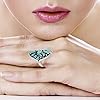 Turquoise Ring Sterling Silver 925 Genuine Gemstones Size 6 to 11 (Turquoise, 10)