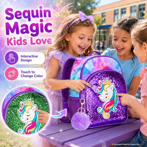 Image of 16 inch Backpack for Girls Boys 4-8, 3Pcs Kids Bookbag Set with Lunch Box, School Bag for Preschool Kindergarten