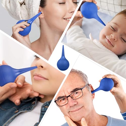 Ohrenreiniger 60ml,Ohren Reinigung Set,Ohrenschmalzentferner Silikon,Ohrendusche für Baby Kinder Erwachsene,2 Stück (Blau)
