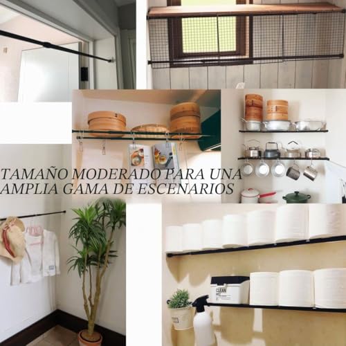 Miniatura 8 de 2 Piezas Barra Cortinas Extensible Cortina Blanca No Es Necesario Taladrar Con Soporte Para Cocina Baño Armario Y Ventana 100-180cm,Blanco