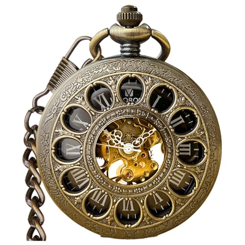 VIGOROSO Vintage Hand Wind Up Pocket Watches for Men, Mechanical