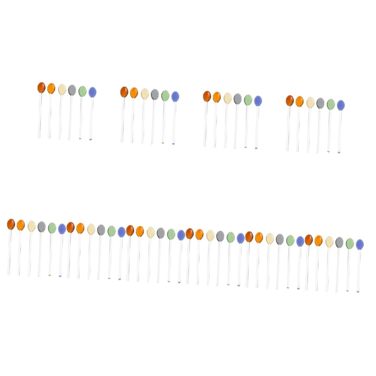 Cabilock 60piezas Cucharas De Resistentes Al Mango De Cucharas Para Café y Cócteles Utensilios De Cocina Transparentes