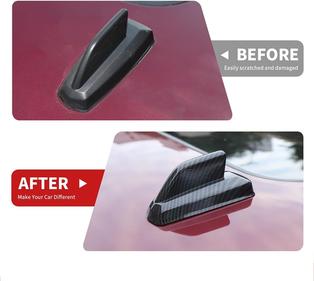 Car Shark Fin Antenna Cover for Chevy Silverado 2014-2018 Car Roof Antenna Caps Aerial Cover Trim Replacement Aerial Topper Roof,Carbon Fiber