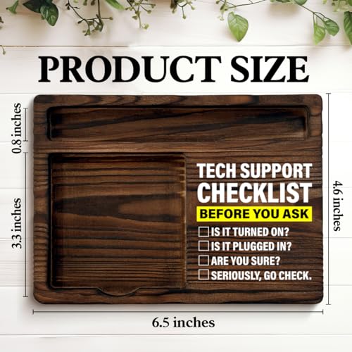 Tech Support Gifts for Women Men, Funny Gifts for IT Tech Guy Lovers Programmer Techies Checklist Before You Ask Sticky Note Holder Computer Office Desk Decor