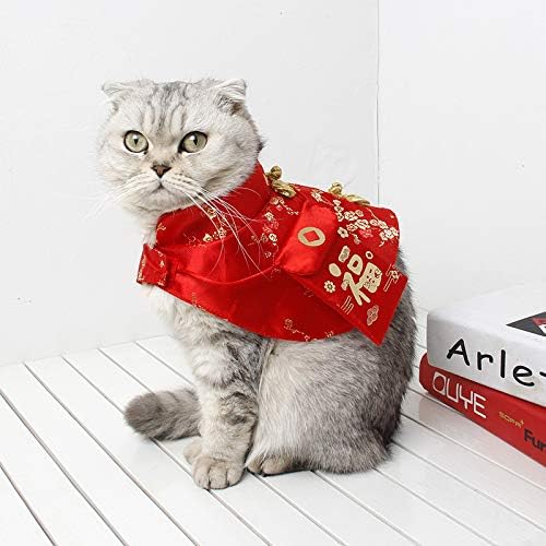 Disfraz de Año Nuevo Chino para Gatos y Perros Pequeños, Talla S, Rojo miniatura 4