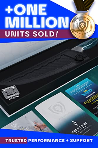 Dalstrong Chef Knife - 8 Inch - Frost Fire Series Arctic Ocean - High-Chromium 10Cr15Mov Stainless Steel Kitchen Knife - Sand Blasted Frosted - Ocean Teal Honeycomb Handle - Sheath - Nsf Certified #TOP5