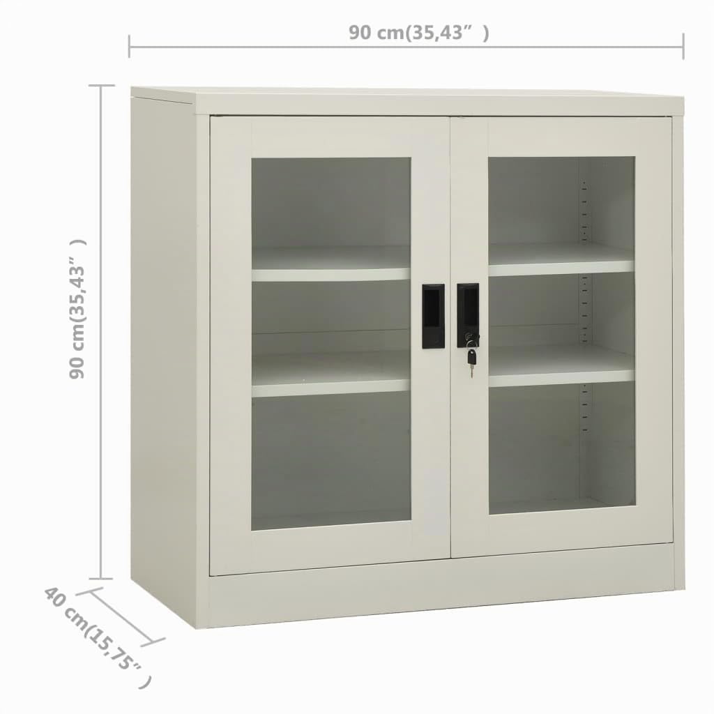vidaXL Armoire de Bureau Gris Clair 90x40x90 cm Acier