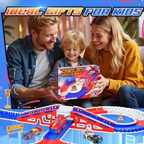 Spielzeug ab 2 3 4 5 6 Jahre Junge, Spider Spielzeug Rennbahn Auto Kinderspielzeug ab 2 3 4 Jahre Autorennbahn für Kinder Geschenk 6 Pcs Superheld Auto Geschenk Junge 2-6 Jahre