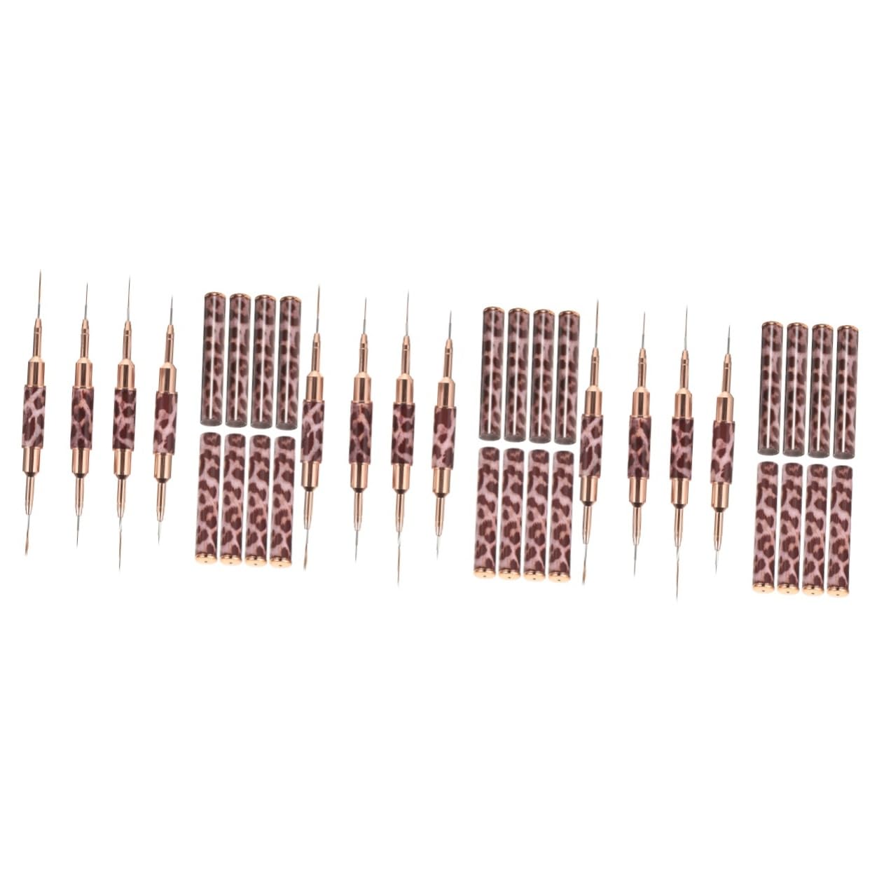 FRCOLOR 12pezzi Pennelli Per Nail Art Con Testa Strumenti Per Disegnare Unghie Pennelli Doppia Punta Per Manicure Professionale e Fai Da Te