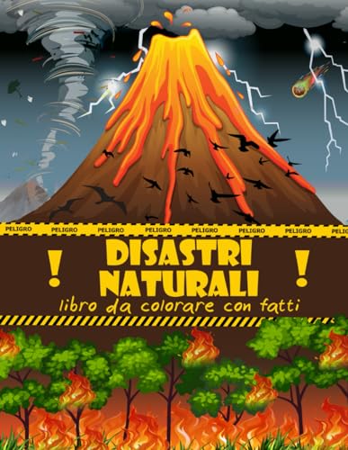 Disastri Naturali Libro da Colorare con Fatti: Tsunami, Uragani, Tornado, Vulcani, Terremoti e Tempeste per Bambini