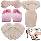 High Heel Pads | Gel Metatarsal pads for women Ball of Foot Cushions, Heel Grips, Gel Metatarsal Pads, High Heel Gel Inserts | All Day Pain Relief and Comfort One Size Fits Shoe Inserts (8 Pieces)