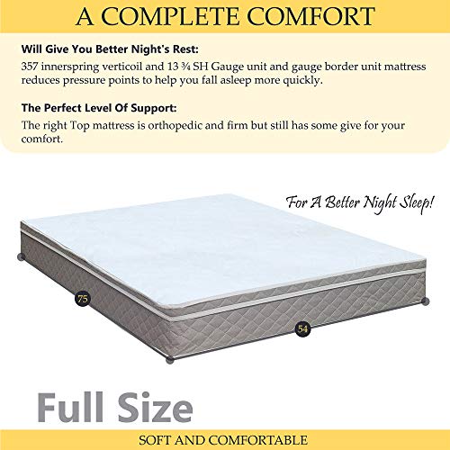 Continental Sleep Medium Plush Eurotop Pillowtop Innerspring Fully Assembled Mattress, Good For The Back, Twin, Size - Thumbnail 4