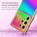 LCHULLE for Samsung Galaxy S23 Ultra Case for Women Girls, Cute Wave Frame Curly Shape with Love Heart Camera Protection Luxury Plating Shockproof Case for Galaxy S23 Ultra 5G, Colorful Dark Purple
