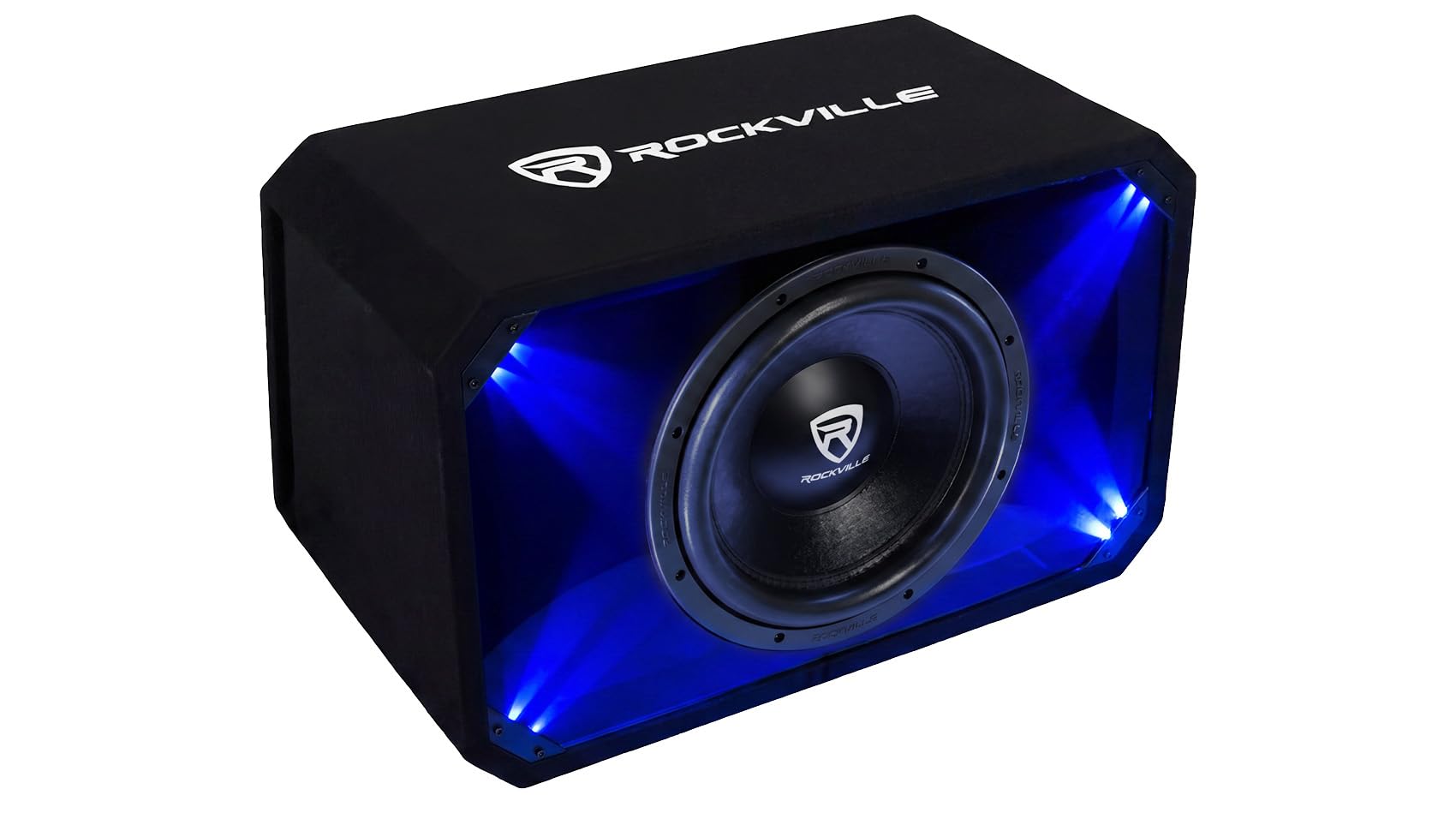 Rockville SV12K6D1 12" Car Audio Subwoofer Plexi Enclosure Box, 1-Ohm