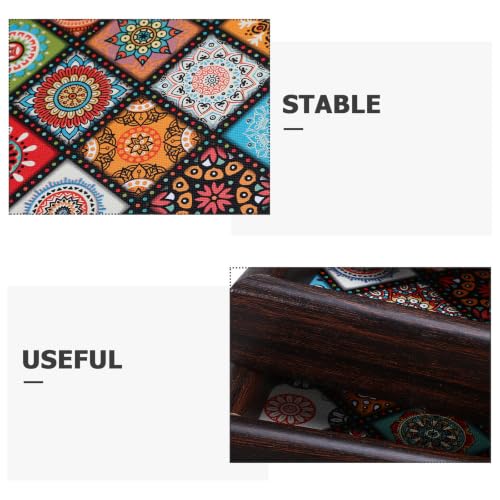 Bandeja de madera bohemia SHINEOFI pack de 4 unidades rectangulares de 30x20cm para el hogar 4