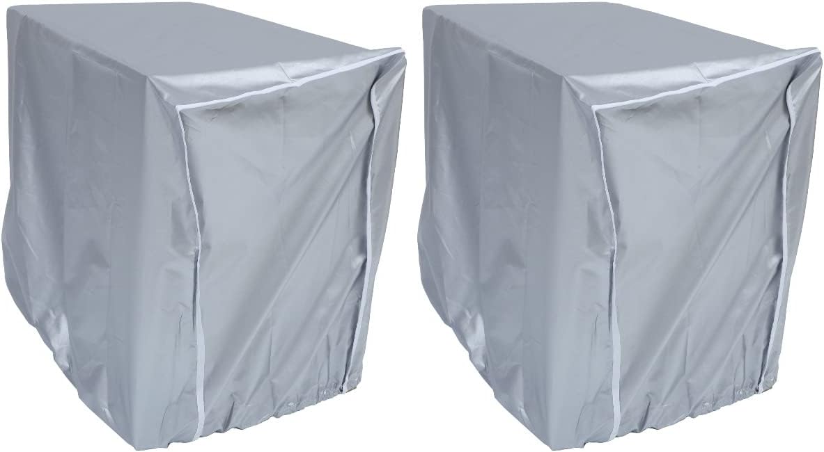 Zerodeko 2pcs Protective Air Conditioner Outdoor Cover and Dust External Units Insulation Accessory for -term Use and Easy Storage