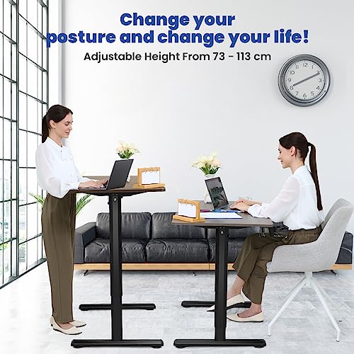 Image of Himimi Height-Adjustable Electric Desk, 110 x 60 cm, 73-113 cm, Brown, Standing /Sitting, Ergonomic, Gaming