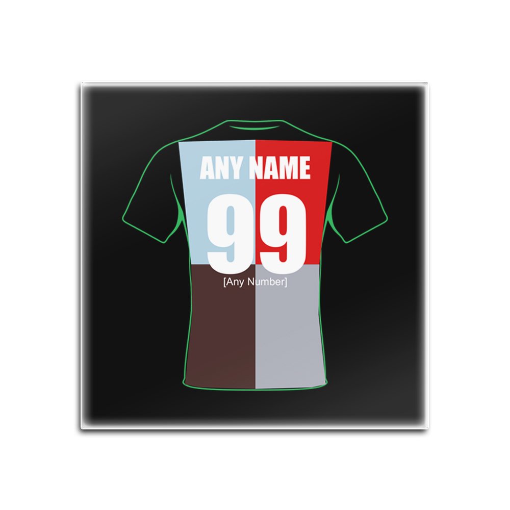 UNIGIFT Personalised Gift - Harlequins Square Glass Coaster (Rugby Union Design Theme, Colour Options) - Any Name/Message on Your Unique Mat Pad - Harlequin Quins