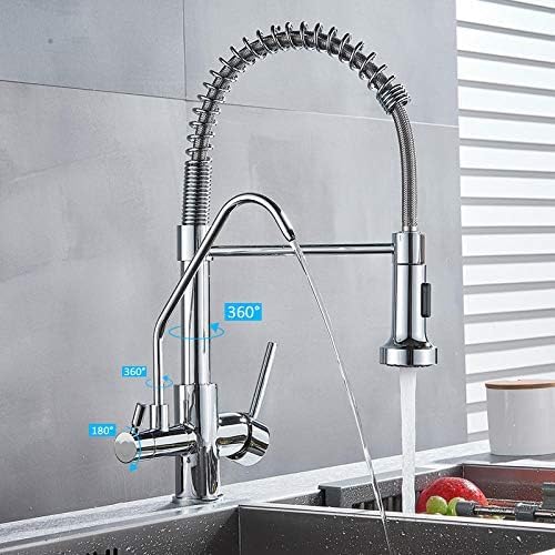 Grifo de Cocina con Filtro de Agua Grifo de Cocina con Filtro de 3 vías y rotación de 360 Grados Grifos de Agua Pura
