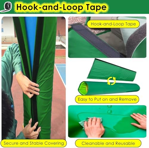 Post Protector Cush Pole Column Guard - Thick Foam Padding with Hook & Loop Closure for Basement Gym, Playground Safety Self-Adhesive Pad - Durable Protection for Kids & Fitness image 4