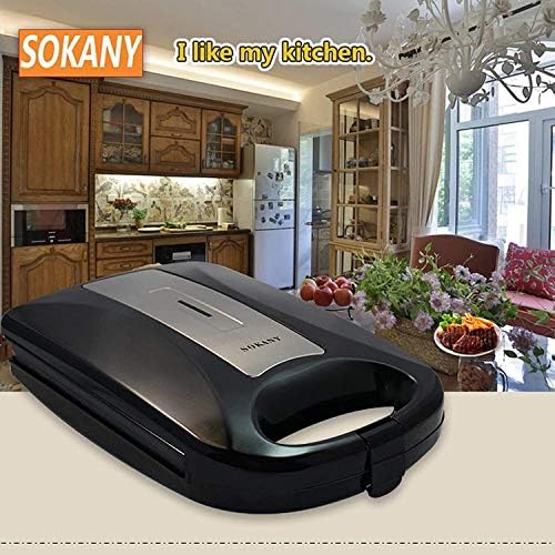 GLP 1200W 4 Slice Sandwich Maker with Non Stick Plates, Multifunction Heating Toast Multifunctional Waffle Light Food, for Home