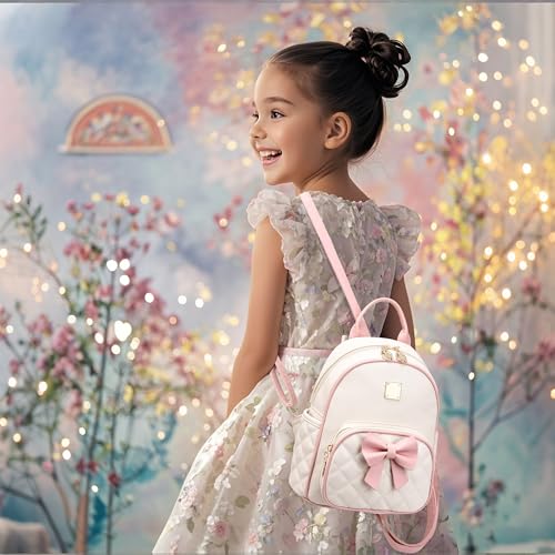 Image of I IHAYNER Mini Backpcak for Girls Small Bowknot Quilted Leather Backpack Purse for Women Cute Trendy Stuff Gifts for Kids (Pink)