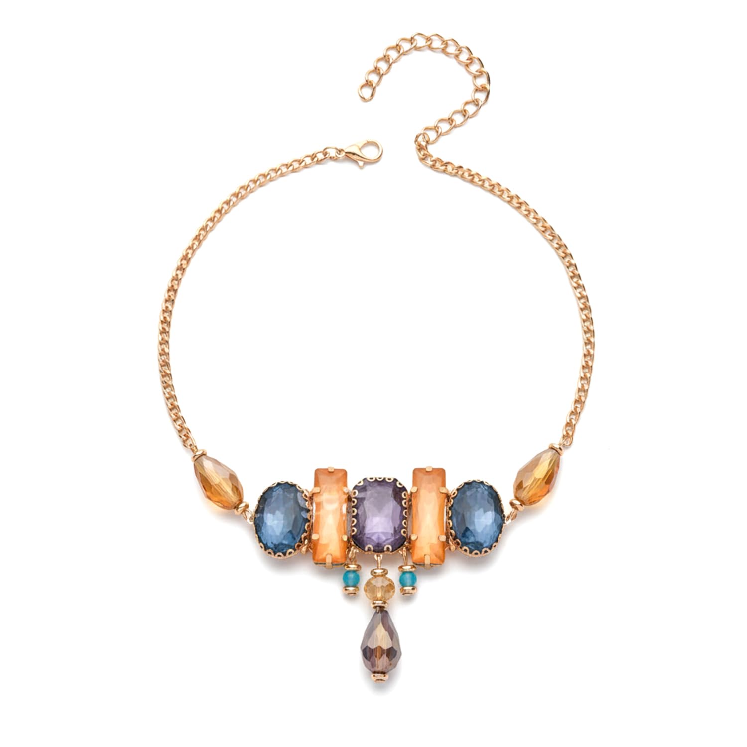 BY EVERSTYLISH Statement Necklace for Women | Trendy Everyday Wear Jewelry | Party Necklace | Colorful Stone Pendant Neckpiece-image-18