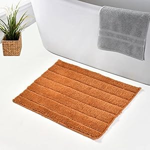 HAMMER PRO Microfiber Size 40 x 60 cm Striped Soft Anti Slip Bath Mat Door mat, Floor mat, Bathroom mat - Suitable for Kitchen, Bedroom and Bathroom, Washable - Set of 2 (Bathmat 1)