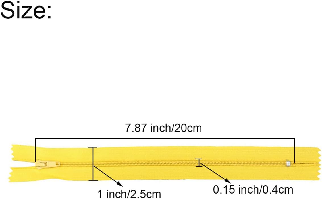 Czsycdsf 100 Pcs #3 Nylon Zippers for Sewing, Sewing Bulk Zippers Craft Zippers Handmade Replacement Zipper Sewing Zipper DIY Garment Zipper for Tailor Sewing Crafts, Dresses, Skirts, Pillows, 7.87"