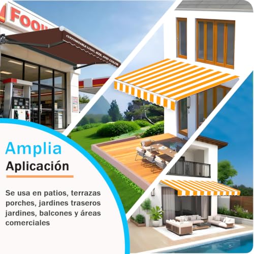 Auvent de terrasse rétractable 100% polyester imperméable pour stopper la chaleur du patio - 8