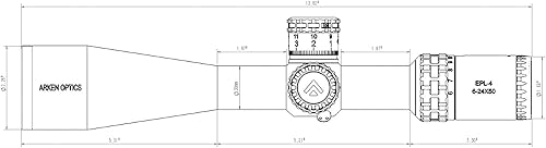 Vista 17 de Arken Optics Retícula iluminada EPL4 FFP con alcance ligero del rifle del tubo de la parada cero de 98.4 ft m para la caza