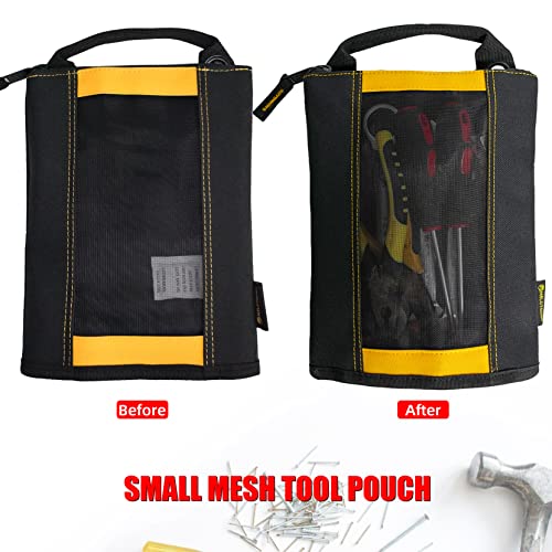 Melotough Canvas Zipper Tool Pouch Zipper Bag -Fastener Bag With Mesh Window And Hanging Grommets (Yellow 3 Pack） … #TOP5