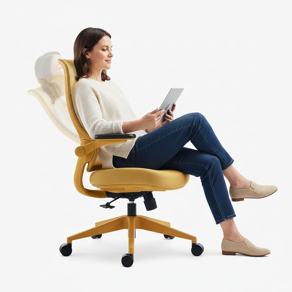 Sunaofe Resistance Ergonomic Office Chair with 135° Recline, 3D Armrests, Breathable Mesh & Adaptive Lumbar Support