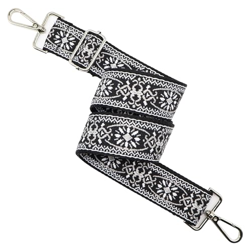 Image of LEMEDE Purse Strap Adjustable Replacement Crossbody Bag Strap Retro Jacquard Embroidery Shoulder Straps for Canvas Bag