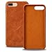Jisoncase iPhone 7 Plus Case Genuine Leather Hard Back Case Slim Fit Protective Cover Snap on Case for iPhone 7 Plus [Saddle Brown]-JS-I7L-03A20